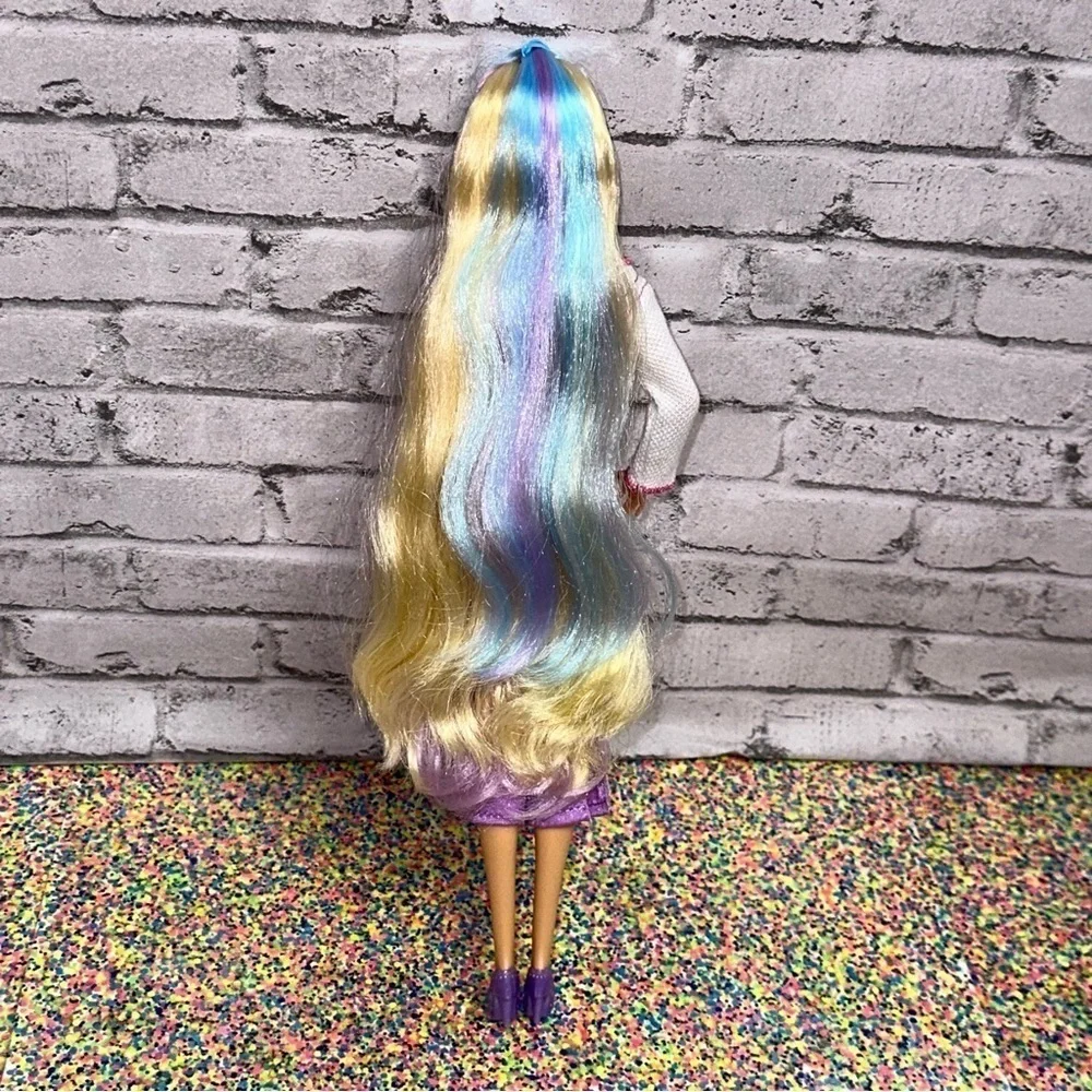 Barbie Totally Hair Fashion Doll HCM88 Long Hair Blonde Blue Purple Restyled